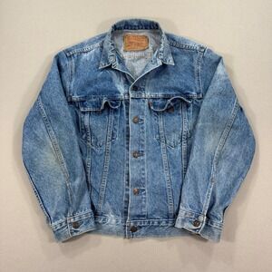 Vintage Levi's 75505-0212 Denim‎ Jacket Men's Sz 40 Blue Orange Tab Canada Made